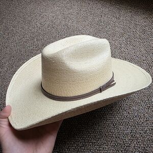 Kids Natural Straw Cowboy Hat with Brown Band